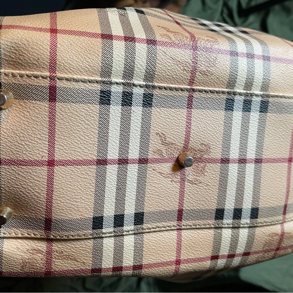 Burberry Tan and Black Plaid Tote Bag - Picture 6 of 15